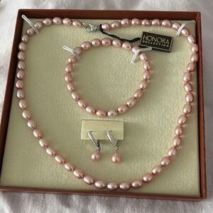 Honora Pink Pearl Necklace Set